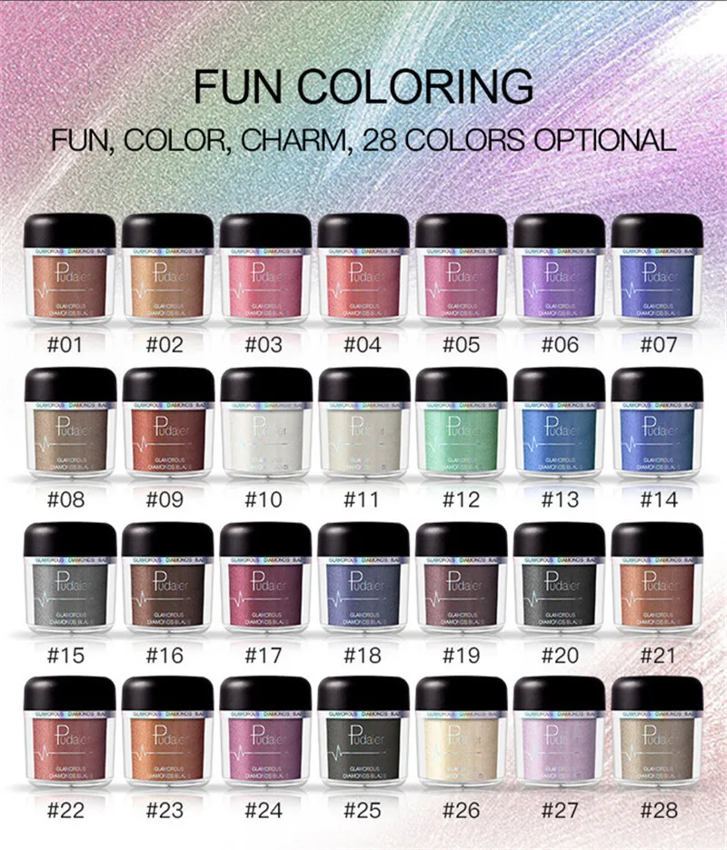 Блестящие тени для век порошок пигменты Тени легко носить Водонепроницаемая