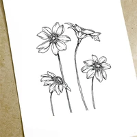 clear stamps 4pcs flowers transparent rubber stamps silicone scrapbooking for card making photo album craft decor new stamp 2019