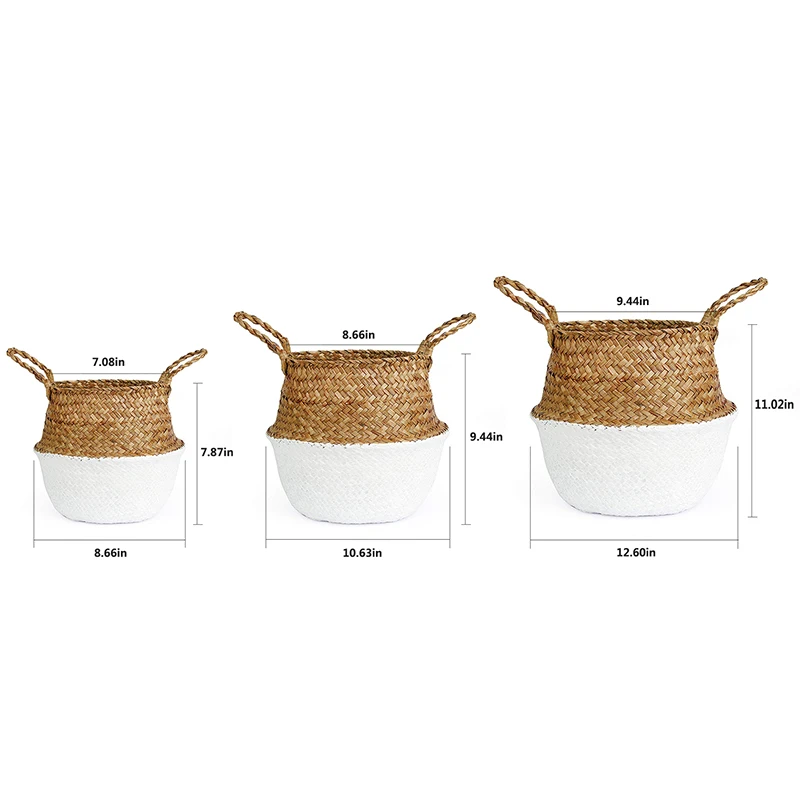 Toys Storage Baskets - Seagrass Wicker Hanging Flower Pot Basket for Laundry and Home Organization image 6