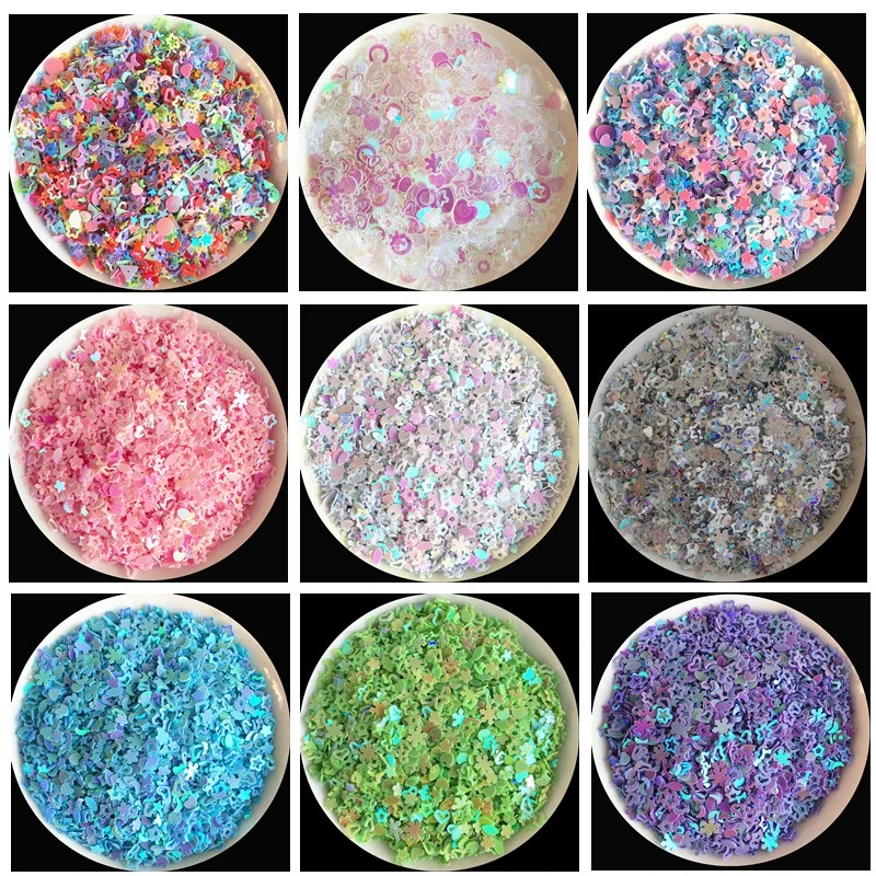 Пайетки для поделок звезды сердца луна сливы 10 г | Дом и сад