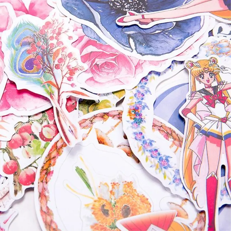 Kawaii Мультфильм Красочные цветы венок бумажная наклейка для творчества