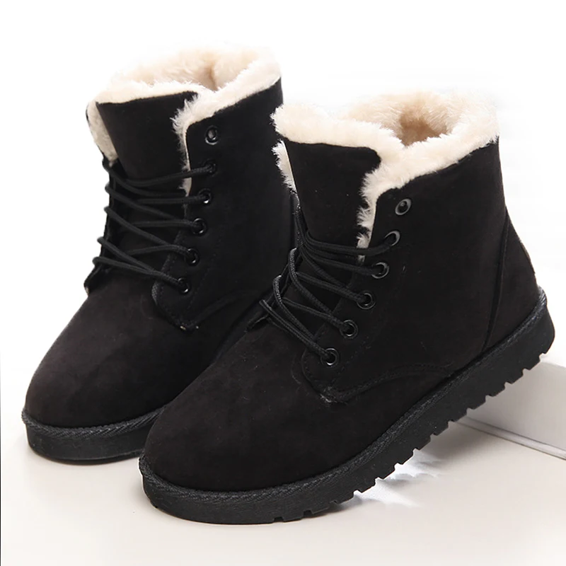 

Женские ботинки, зимние теплые ботинки для снежной погоды, женские ботильоны из искусственной замши для женщин, зимняя обувь Botas Mujer, Женская...