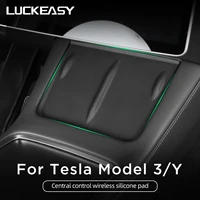 For Tesla Model Model 2021-2022 Silicone Anti-Skid Pad Car Phone Wireless Charging Pad Model3 Non-Slip Mat Auto Accessories