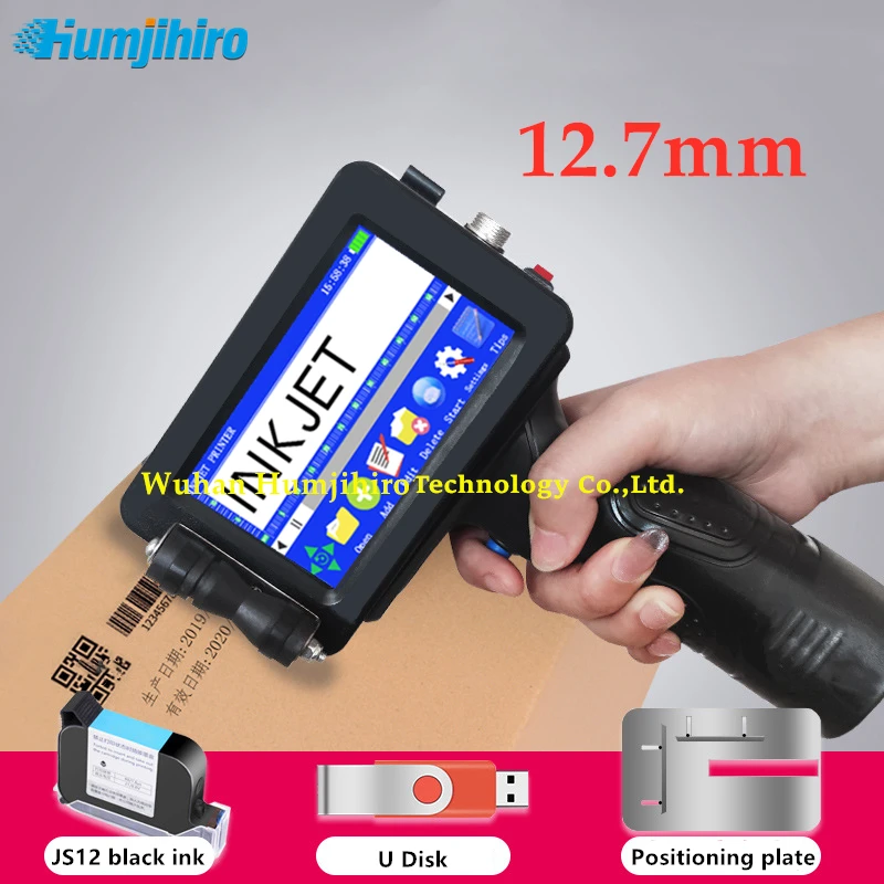 

22 Languages 12.7mm Handheld Thermal Inkjet Printer Variable QR Barcode Code Date Number Logo ExpiryDate Mobile Portable Printer