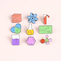 9 styles chemistry collection enamel pin molecule appliance brooch denim jeans shirt bag gift for chemistry lovers graduate