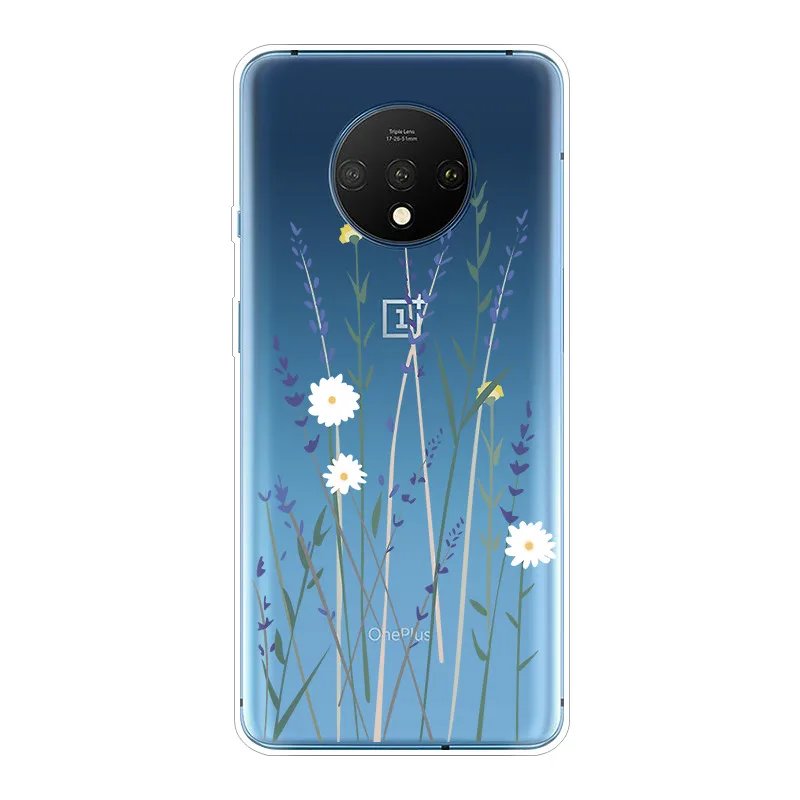 phone cases for oneplus 7t cases soft tpu silicone back covers for oneplus 7t 6 55coque flowers fashion marble pattern cute cat free global shipping