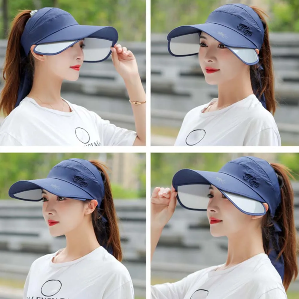 

Summer Sun Hat Visor Caps Female Scalable Brim Empty Top Baseball Cap UV Protection Beach Sun Visor Hats For Women
