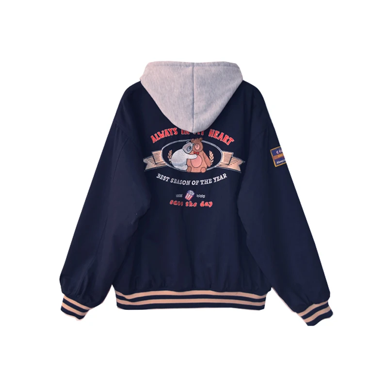 Повседневная Свободная Женская зимняя новая хлопковая куртка с вышивкой Милая