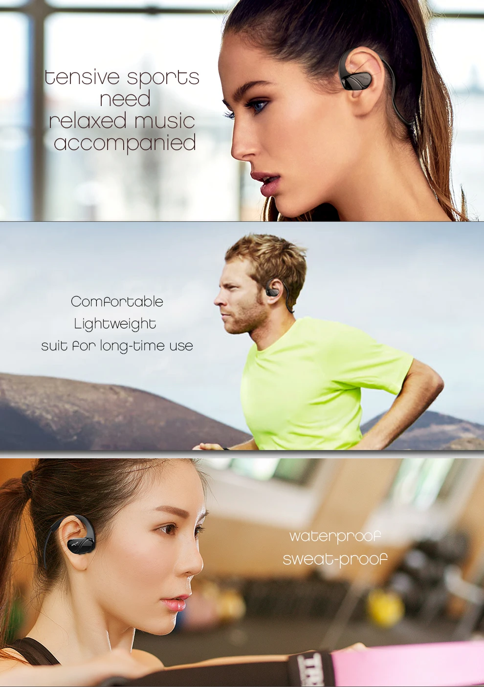 ZEALOT H6 Водонепроницаемый Bluetooth наушники стерео беспроводные наушники Фитнес Спорт Бег использовать громкой связи с микрофоном