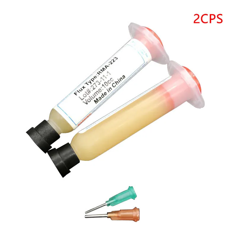 2 шт./лот портативный иглообразный 10cc RMA-223 PCB с гибким наконечником шприц флюс паяльной пасты Смазка ремонт Solde игла