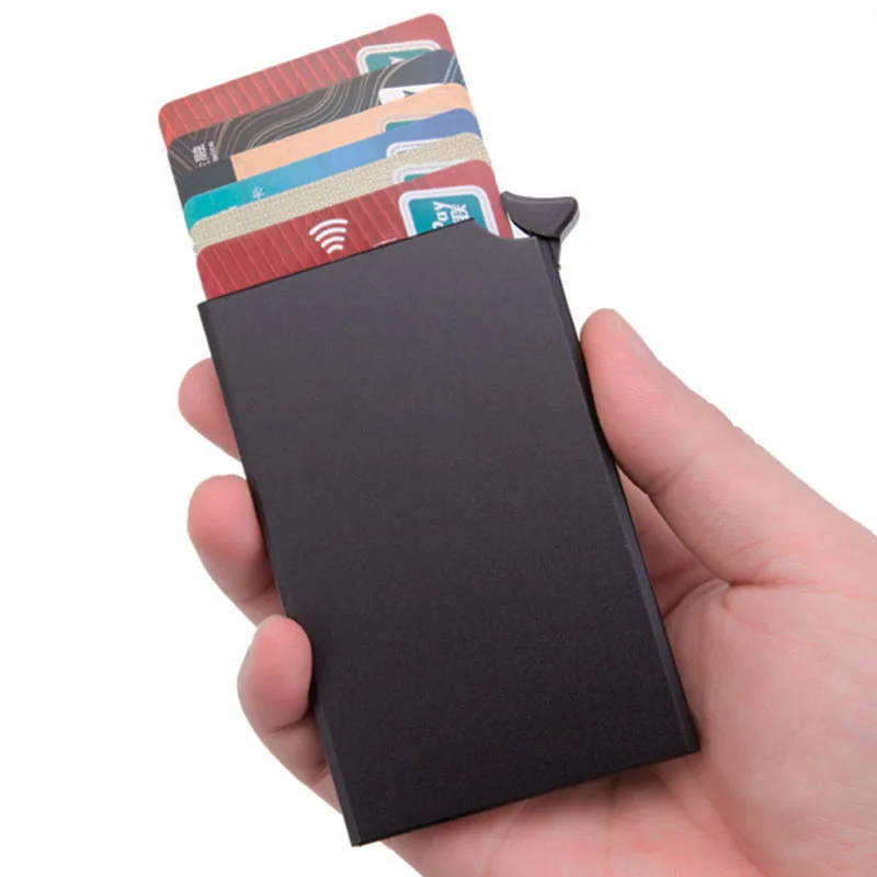 

Men ID Credit Card Holder Slim Mini Small Aluminum Anti Protect RFID Blocking Travel Wallet Women Purse Case Porte Carte 2022