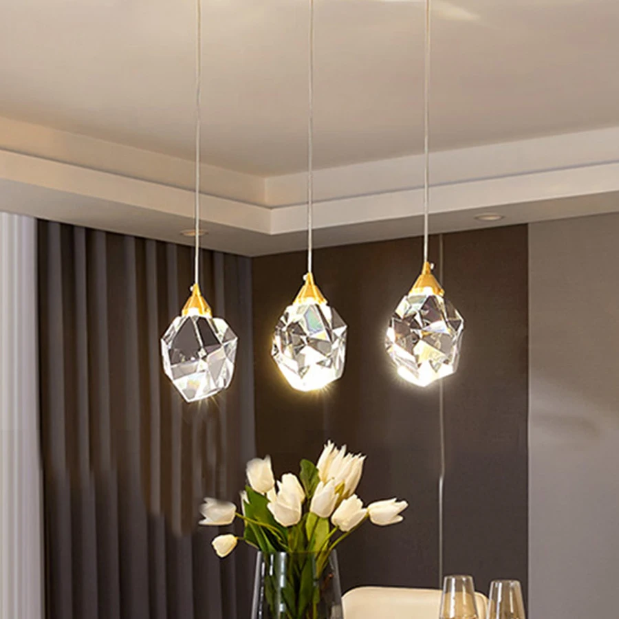 

Nordic Luxury Bedside Crystal Pendant Lights Creative Dining Bar Cafe Decor Led Hanging Light Bedroom Restaurant Pendant lamp