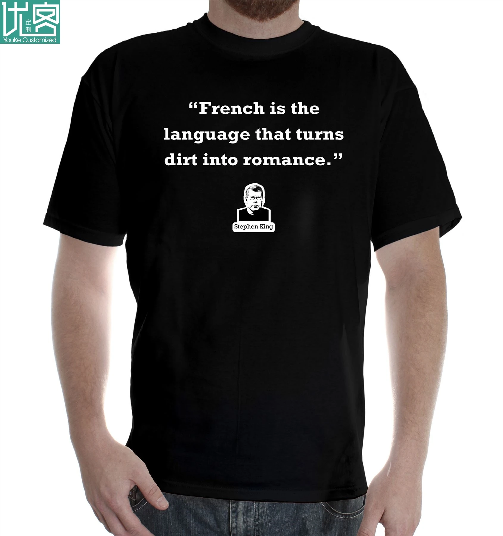 Новая мужская цветная хлопковая футболка с коротким рукавом Стивен Кинг цитата: