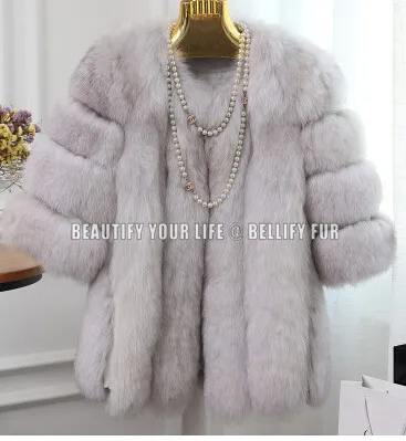 Зимнее роскошное пальто из лисьего меха облегающая куртка Женская Толстая