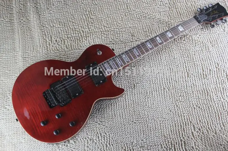 Бесплатная доставка Who.ale lp custom Floyd Rose Bridge ЭМГ активный Pickup Black 9V Battery red Electric Guitar -
