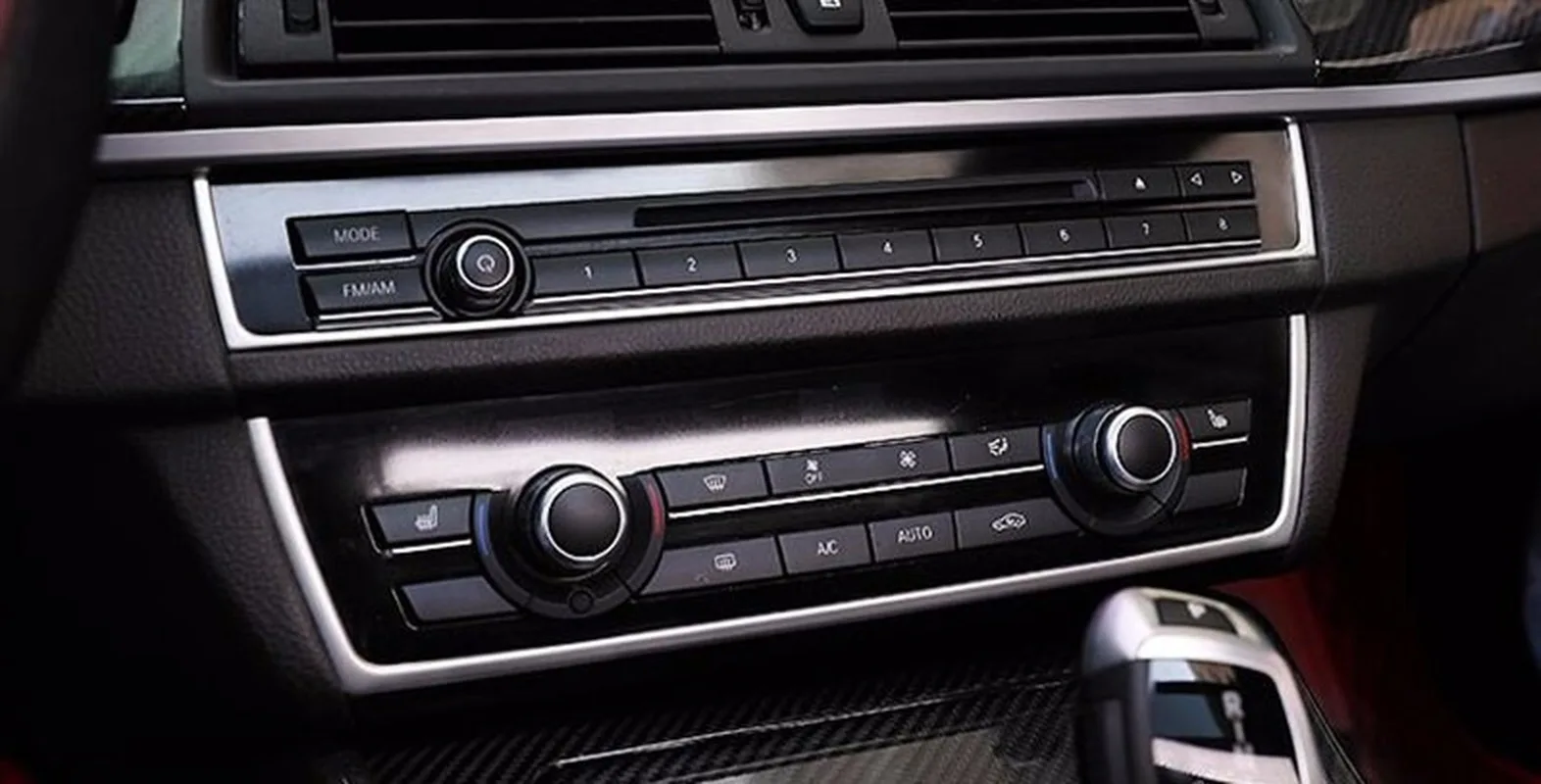 

2pcs Stainless Steel Middle Control CD Panel Decoration Trim Strips For BMW 5 Series F10 Car Interior Accessories Decals