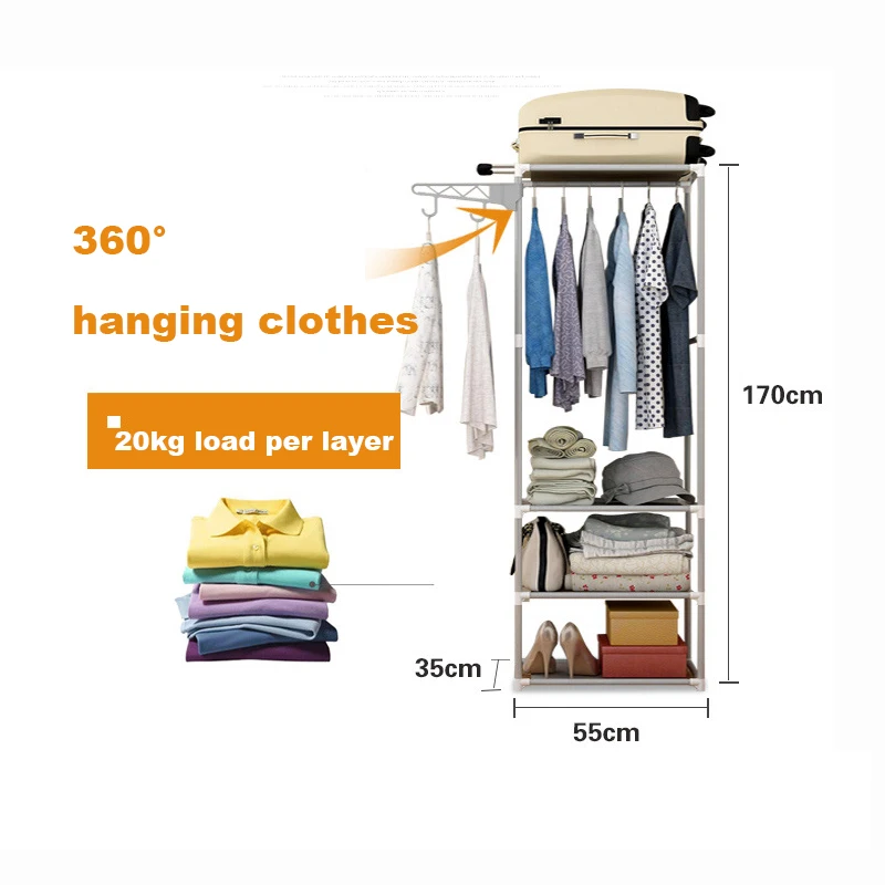 

Baffect Simple Metal Iron Coat Rack Floor Standing Clothes Hanging Storage Shelf Clothes Hanger Racks Bedroom Furniture