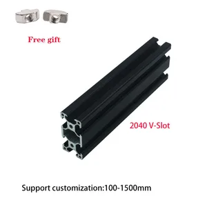 1pcs black 2040 v slot aluminum profile extrusion frame european standard 1500mm anodized linear for cnc 3d printer parts free global shipping