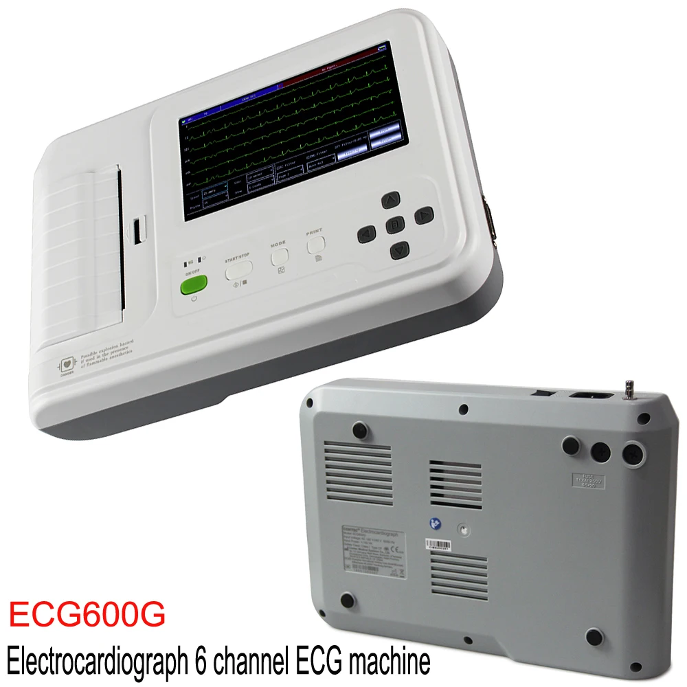 Цифровой ЭКГ-принтер ECG600G 7 &quotсенсорный экран цифровой электрокардиограф 6