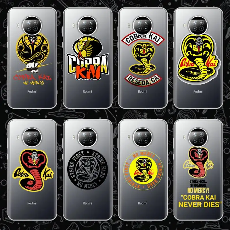 

Cobra Kai Snake Phone Case Transparent for Xiaomi mi Redmi note 10 t 8 9 pro lite 11 Samsung S 8 9 10 20
