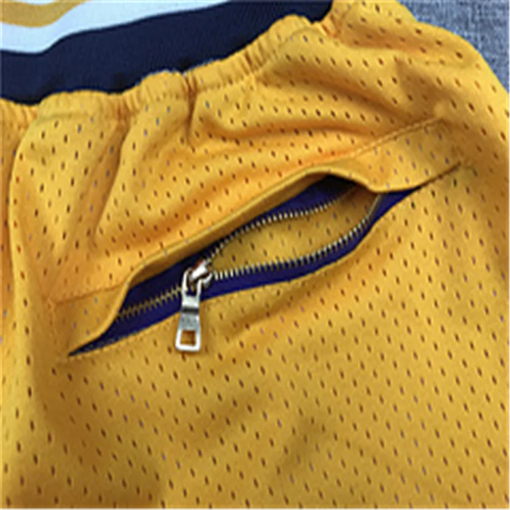 

New Summer Men's Sports Basketball Shorts Quick Dry Loose Sports Shorts Men's Fitness Training Shorts Sportswear Yellow Color