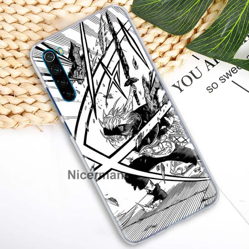Жесткий чехол-накладка для Xiaomi Redmi Note 9S 9 Pro 6 7 8 8T 6A 7A 8A 9A 9C K20 K30 5G с рисунком черного