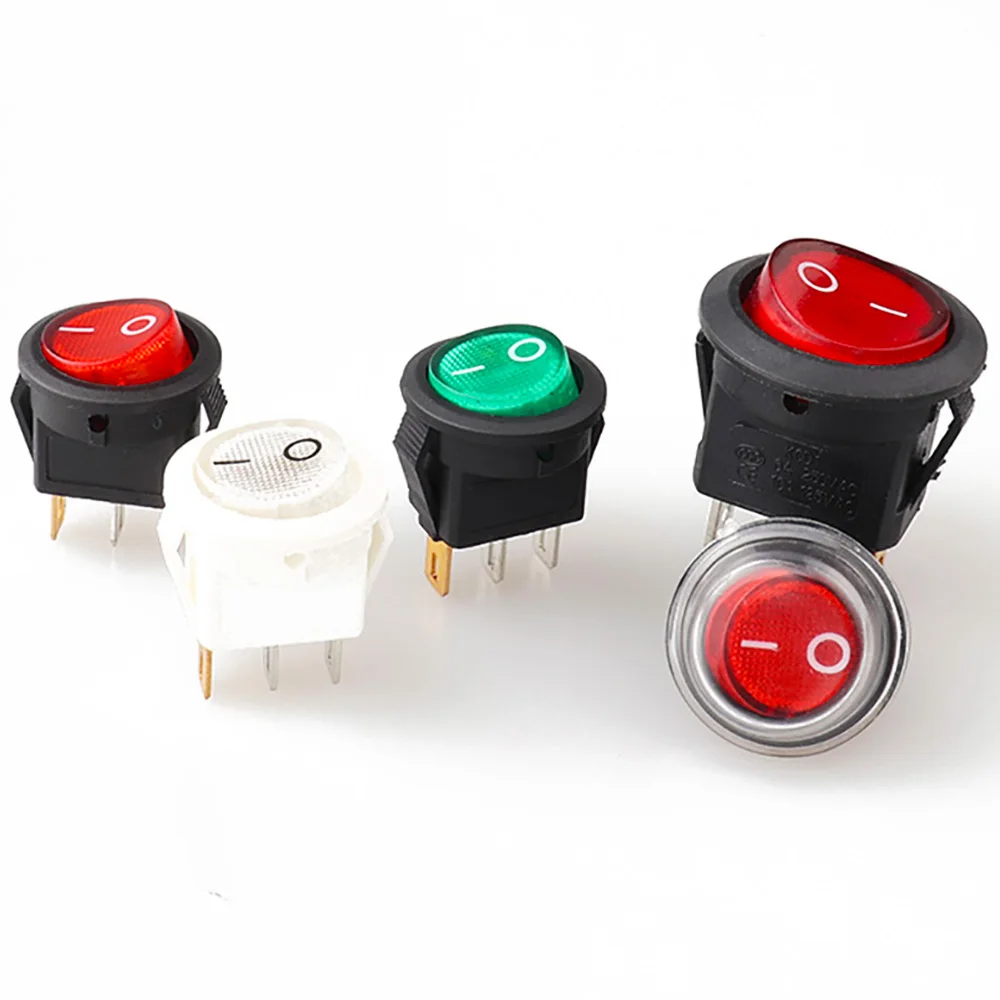 KCD2 101DX 3 pin Красный светильник Ac 12v круглый соединитель переключателя|Выключатели|