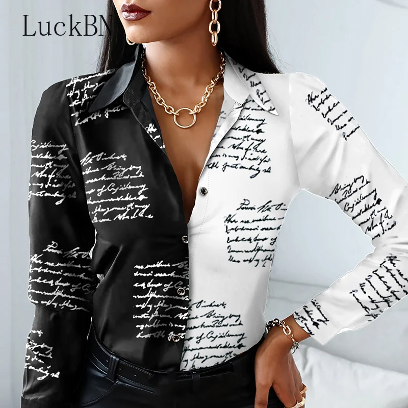 

2021 Women's Blouses Casual V Neck Hollow Out Lace Stitching Long Sleeve Elegant Blouse Autumn Workwear Shirts White Tops Mujer