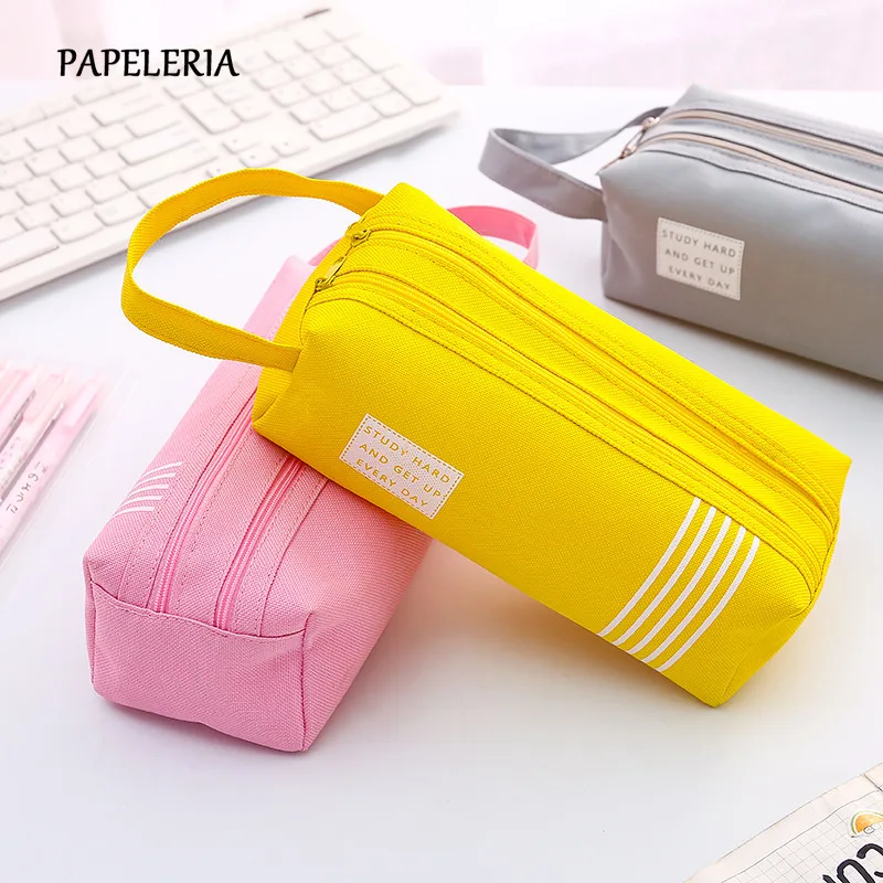 Креативный большой пенал на двойной молнии Kawaii школьный для карандашей большая