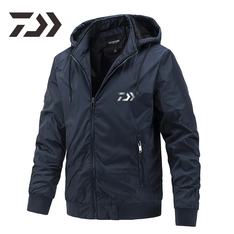 

Daiwa Fishing Jacket Waterproof Light Weight Removable Hat Men Fishing Clothes Spring Autumn Sports Windproof Thin Fishing Wear