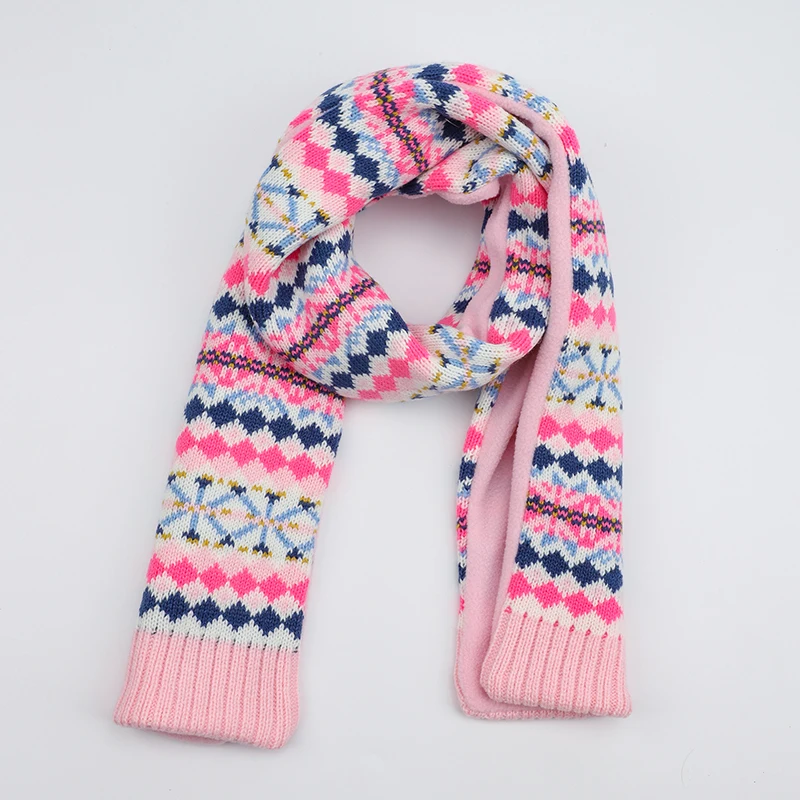 Шапка для девочек шарф набор зимняя шапка ушанка розовая акриловая флисовая