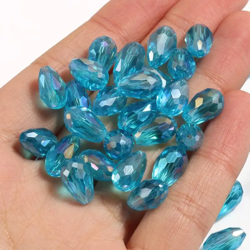 

Natural Stone Blue Drop Shape Crystal Loose Beads For Jewelry Making Handmade Diy Bracelet Necklace 8*12 mm 15 Inches Wholesale