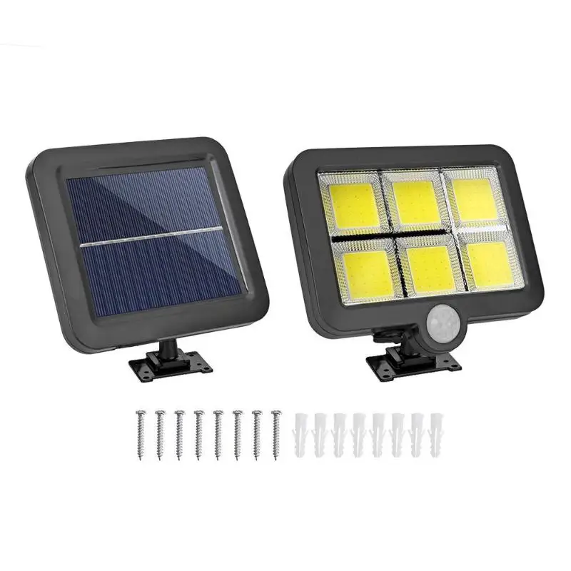 Human Body Induction Solar Lamps Black Plastic COB 120 LED Wall Light Waterproof Garden Street Lamp Outdoor Lighting |