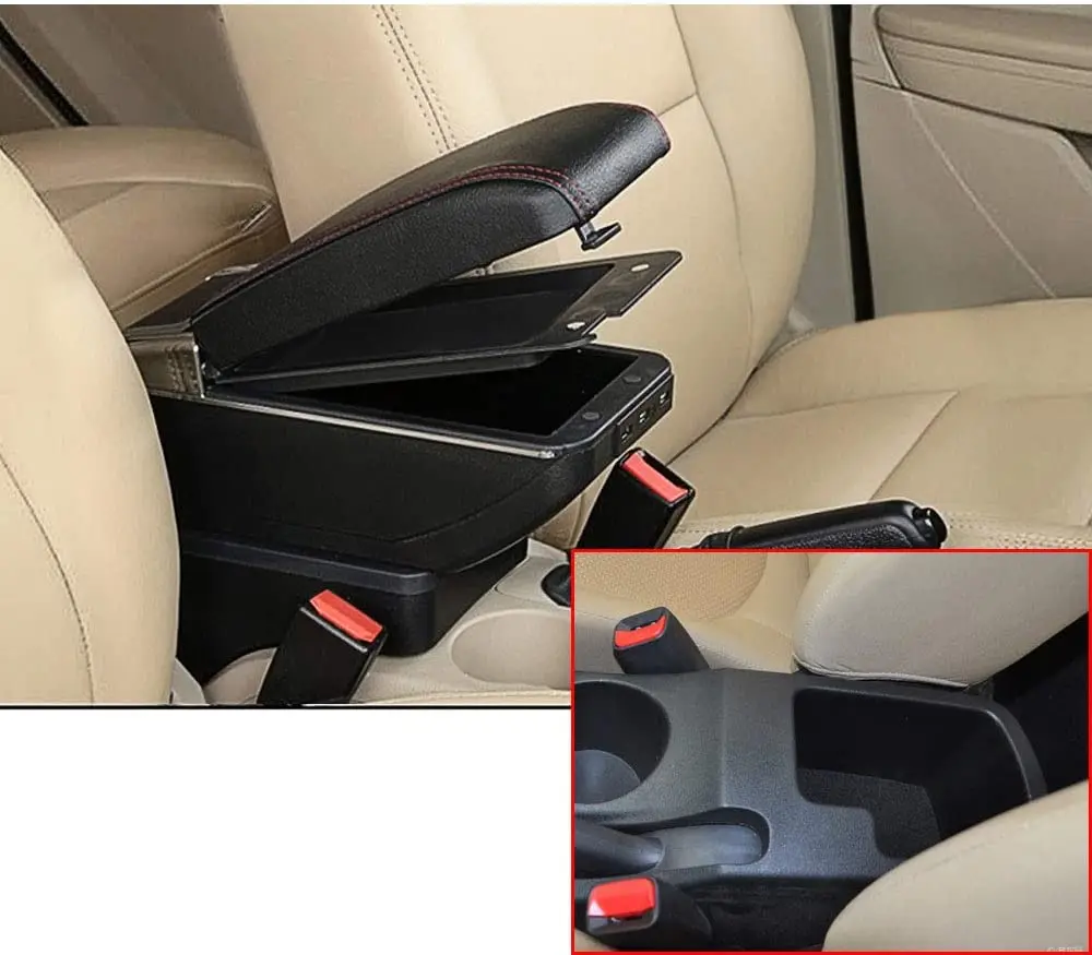 

Seat Armrests For Kia Cerato Forte K3 2009-2016 Arm Rest Box Double Storage Center Console With Cup Holder Ashtray & 7 USB Ports