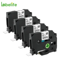 labelife 4pcs tz231 tze 231 tze231 tze 231 black on white 0 47 inch 12mm label tape compatible for brother label printer h110