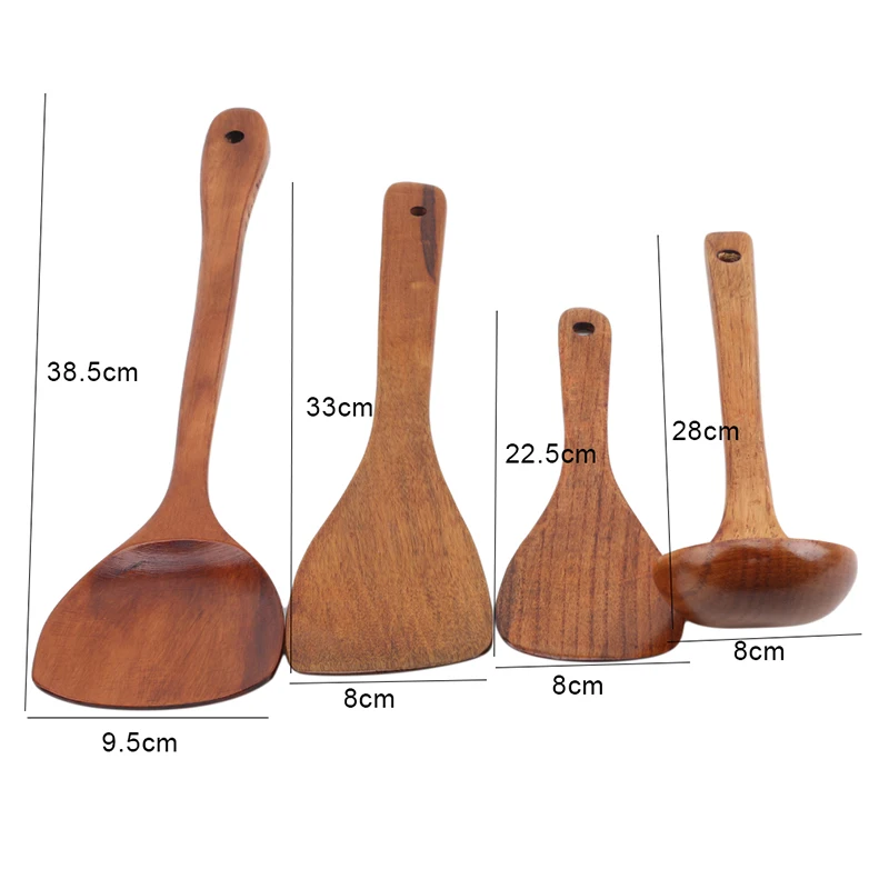 

Wooden Kitchen Cookware Non-Stick Pan Long Handle Spatula Kitchen Special Shovel Soup Spoon Kitchen Cooking Supplies