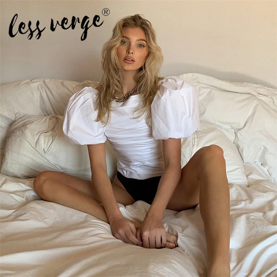 Женская футболка с пышными рукавами Lessverge летняя уличная коротким рукавом