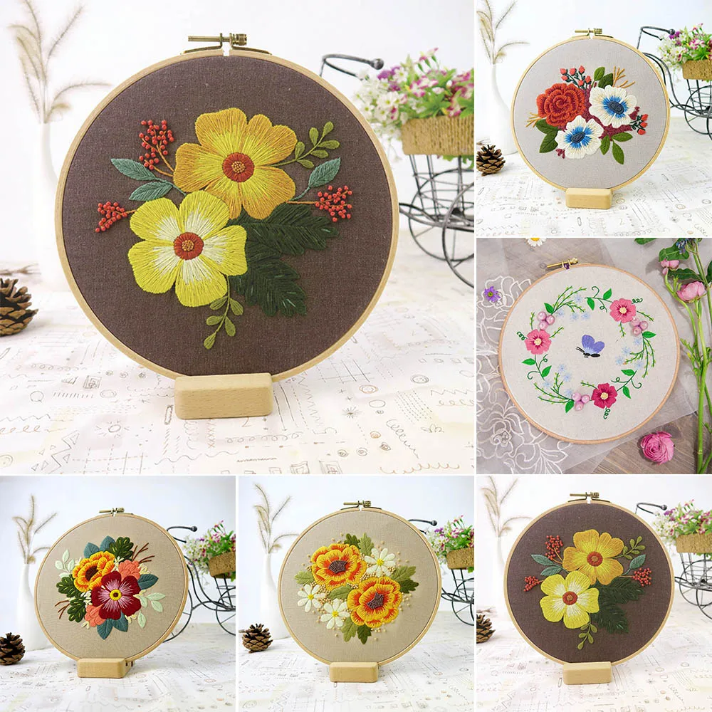 Сделай Сам Вышивка стартер цветочный узор вышивка крестиком набор рукоделие