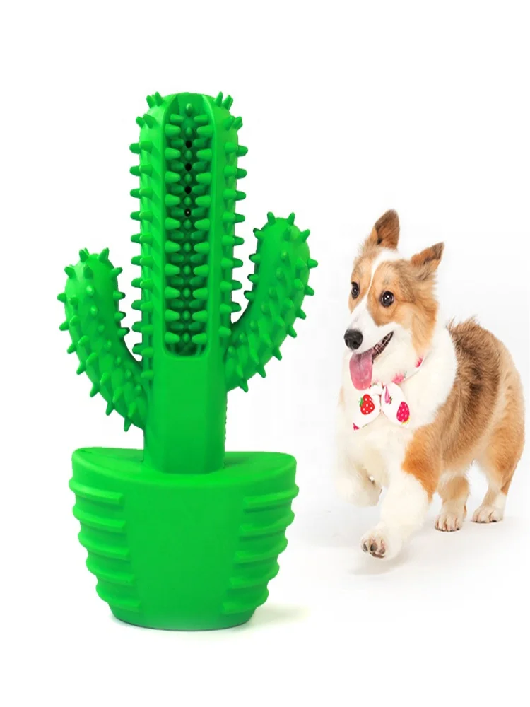 

Dog toothbrush simulated crocodile molar pet vocal teeth cleaning rods cactus dog rubber chew toy supplies