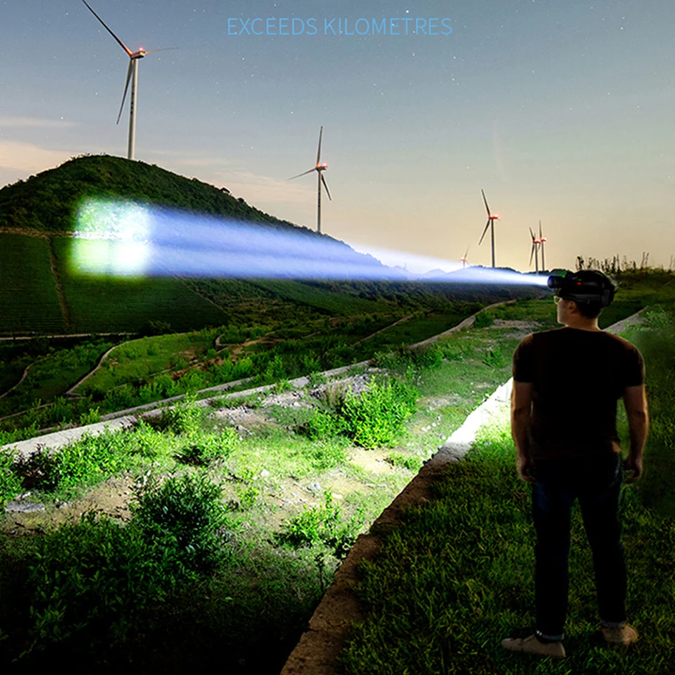 

Xhp70.2 Led Headlamp Headlight Power Bank 3* 18650 Rchargeable Battery 7800mah Head Lamp Flashlight Torch fishing light