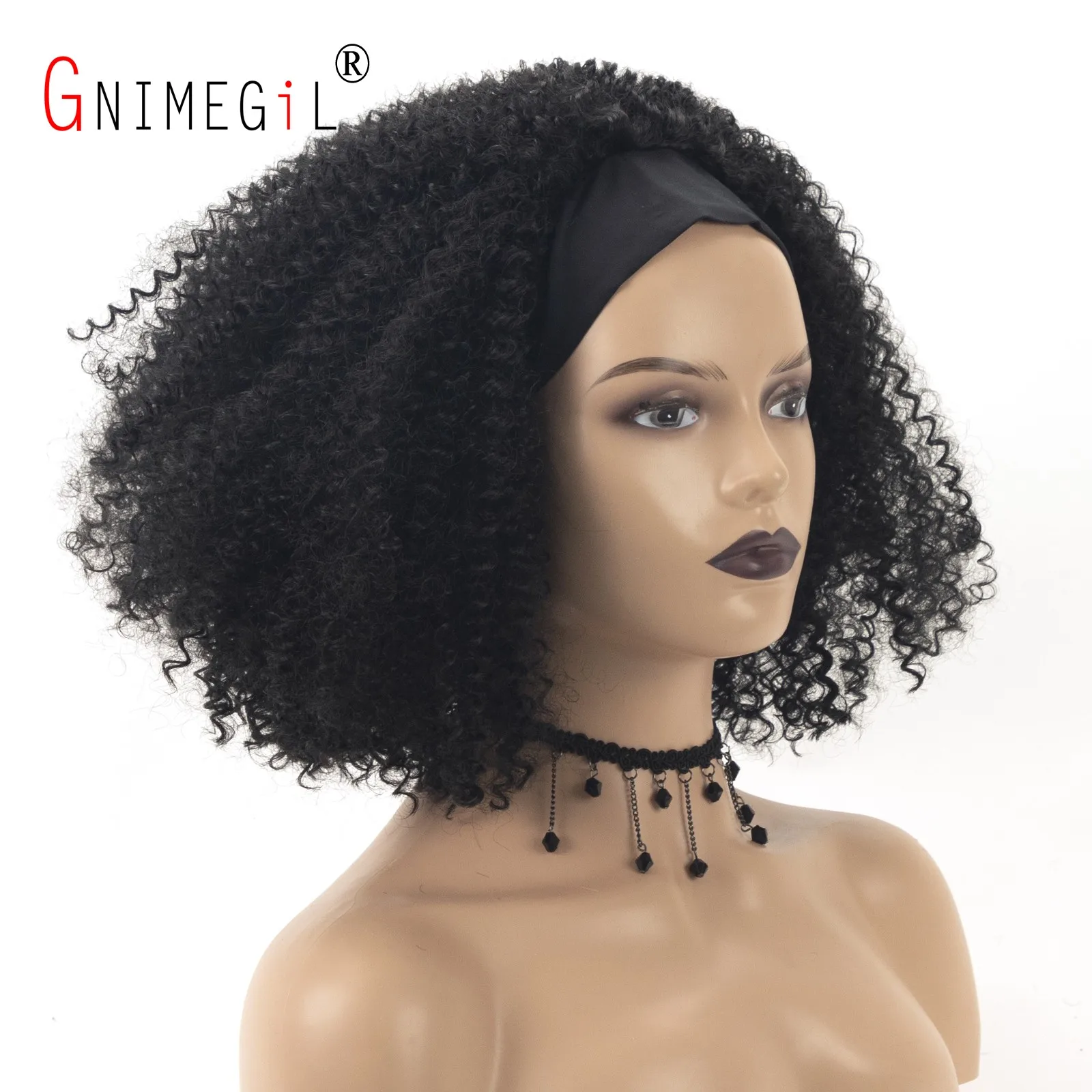 GNIMEGIL Синтетические Искусственные бриджи Короткие афро кудрявые вьющиеся волосы