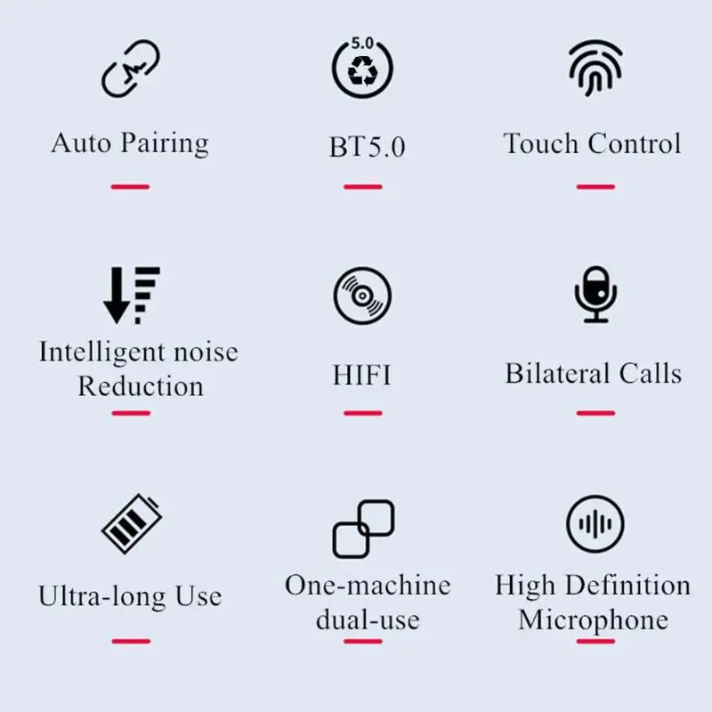 LEORY TW50 TWS Беспроводные bluetooth 5,0 Наушники Hi-Fi стерео смарт-гарнитура сенсорные наушники розовый черный синий белый