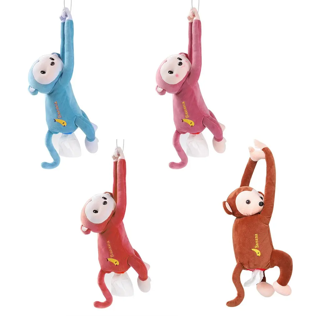 

Creative Pipi Monkey Hanging Tissue Box Car Bookbox Car Bookbox Cartoon Cute Cartoon Monkey Tissue Box