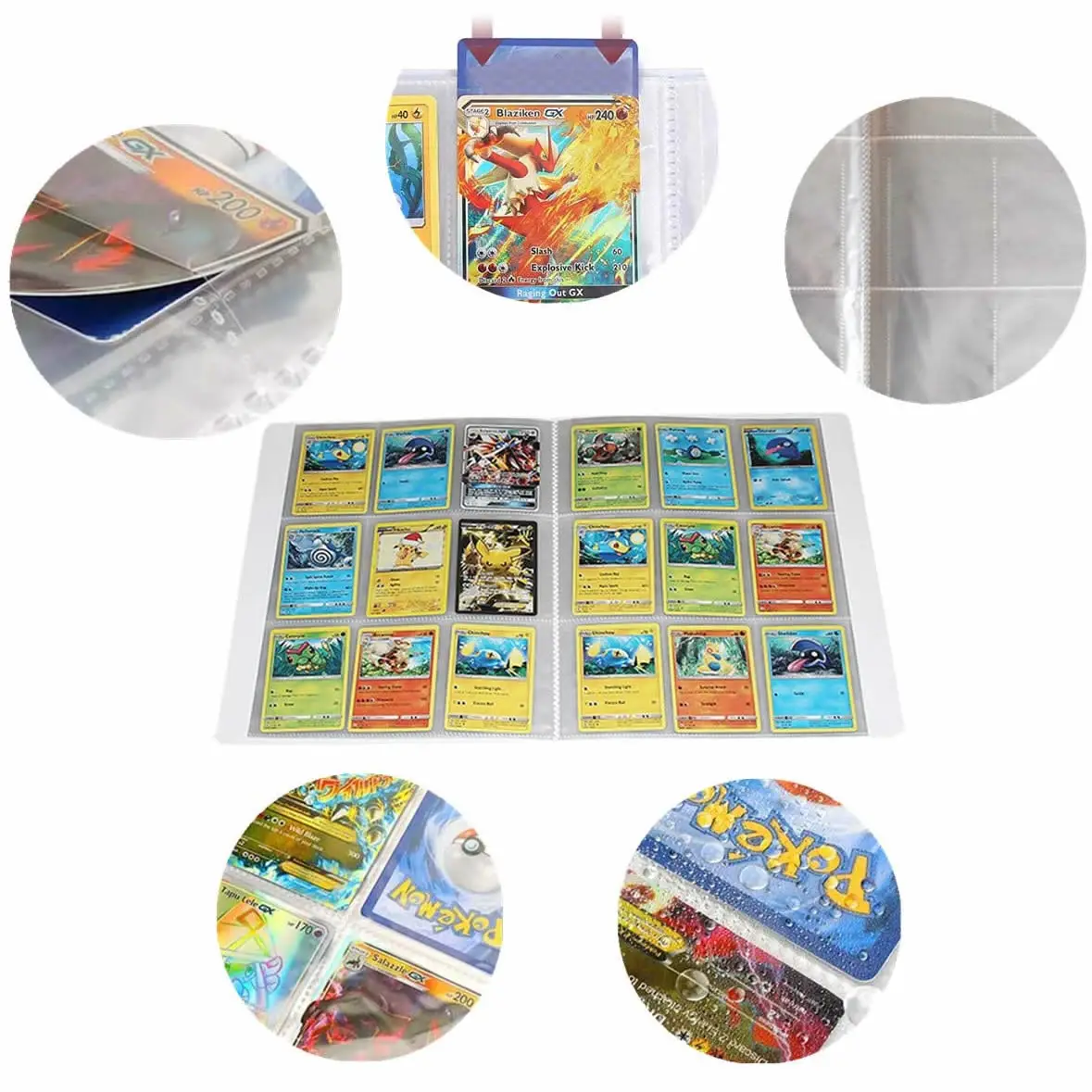 &Aacute;lbum de Pokemon con dibujos animados, carpeta de tarjetas de juego, VMAX GX 9, bolsillo, Colecci&oacute;n, cargado, lista, regalo, novedad, 432 Uds.-3