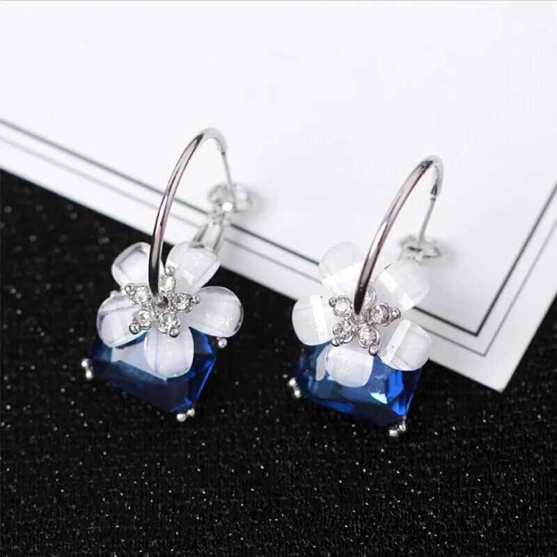 

Серьги Djin женские из серебра 925 пробы с простым цветком, 2021