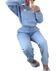 Худи Adogirl стразы с длинным рукавом и надписью, спортивные штаны с кулиской, комплект из двух предметов, Женский однотонный зимний женский спортивный костюм для бега 2020