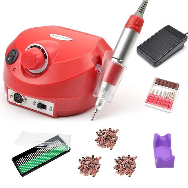 Электрическая красная дрель для маникюра и педикюра профессиональное