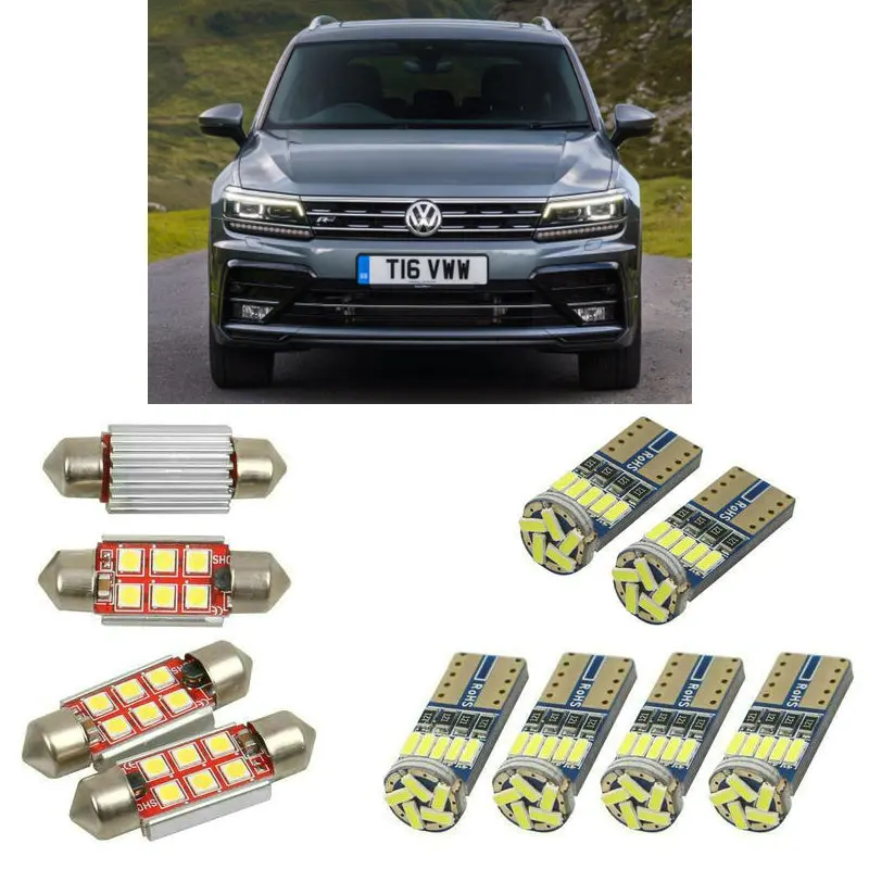 

Внутренние светодиодные Автомобильные фары для Volkswagen tiguan ad1 tiguan allspace bw2, автомобильные аксессуары светильник Светка номерного знака, 8 шт.