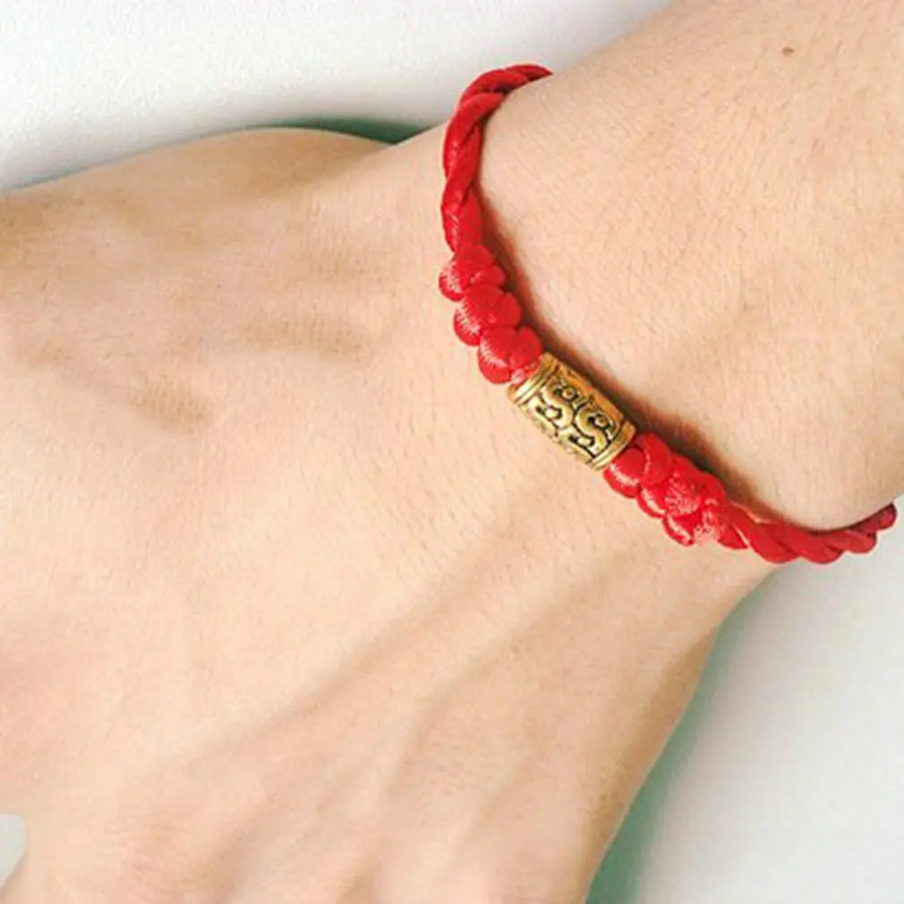 Традиционный тибетский серебряный браслет с красной нитью амулет пара браслетов