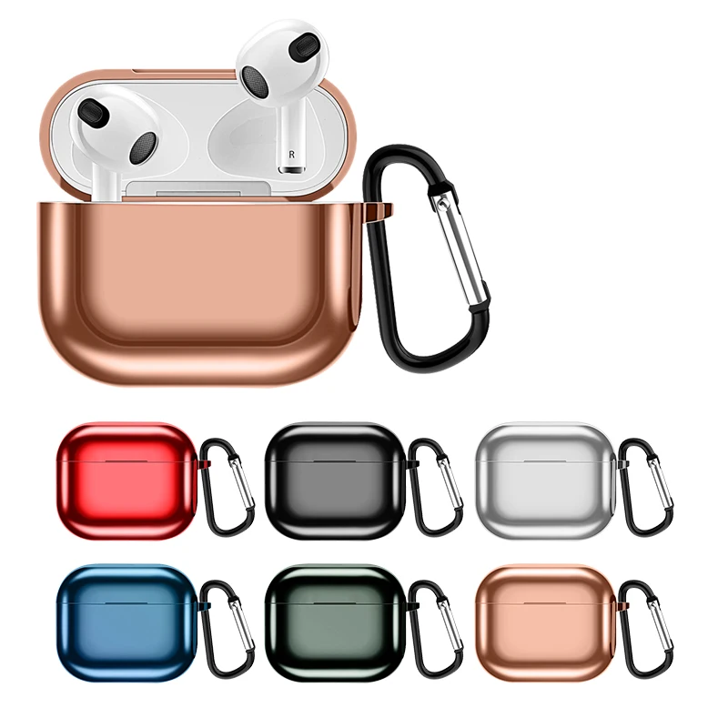

Fashion Luxury Funda Cover Cases for Airpods 3 Case Shiny Plated Skin Earphone Soft TPU Cover for Air Pod